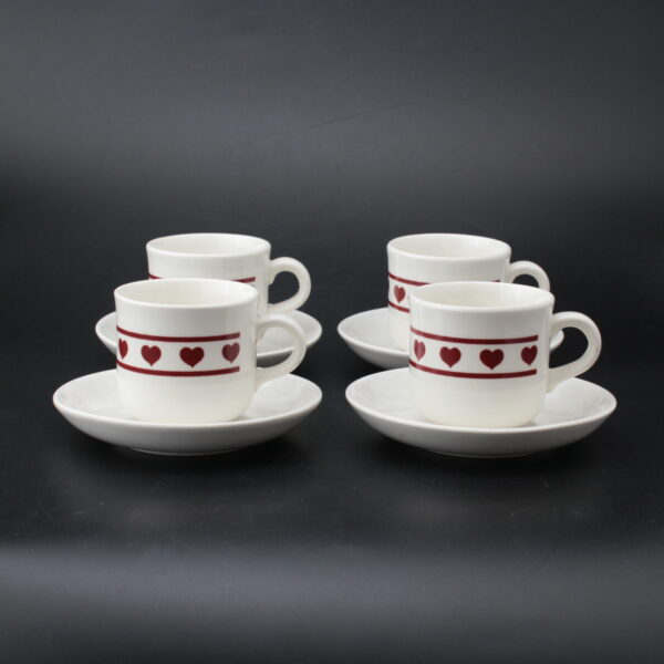 DITMAR URBACH PORCELAIN KAHVIKUPIT JA TASSIT, 4 KPL