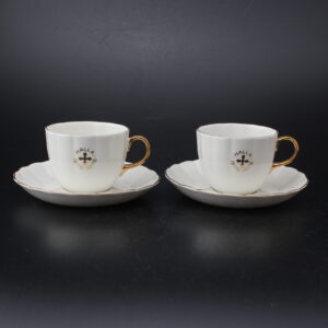 ARABIA KULTAKORVA KAHVIKUPIT JA TASSIT, 2 KPL