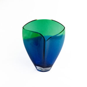 SINI-VIHREÄ TAIDELASIMALJAKKO